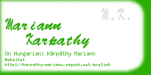 mariann karpathy business card
